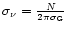 $\sigma_\nu = {N \over 2\pi
\sigma_{\rm G}}$