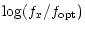 $\displaystyle {\rm log}(f_{x}/f_{{\rm opt}})$