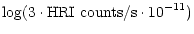 $\displaystyle {\rm log}(3\cdot{\rm HRI\ counts/s}\cdot
10^{-11})$