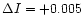 $\Delta I=+0.005$