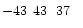$-43\phantom{^\circ}43\phantom{\hbox{$^\prime$ }}37\phantom{\hbox{$^{\prime\prime}$ }}$