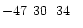 $-47\phantom{^\circ}30\phantom{\hbox{$^\prime$ }}34\phantom{\hbox{$^{\prime\prime}$ }}$