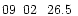 $09\phantom{^{\rm h}}02\phantom{^{\rm m}}26.5\phantom{^{\rm s}}$