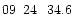 $09\phantom{^{\rm h}}24\phantom{^{\rm m}}34.6\phantom{^{\rm s}}$