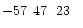 $-57\phantom{^\circ}47\phantom{\hbox{$^\prime$ }}23\phantom{\hbox{$^{\prime\prime}$ }}$