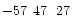$-57\phantom{^\circ}47\phantom{\hbox{$^\prime$ }}27\phantom{\hbox{$^{\prime\prime}$ }}$