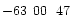 $-63\phantom{^\circ}00\phantom{\hbox{$^\prime$ }}47\phantom{\hbox{$^{\prime\prime}$ }}$