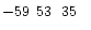 $-59\phantom{^\circ}53\phantom{\hbox{$^\prime$ }}35\phantom{\hbox{$^{\prime\prime}$ }}$