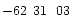 $-62\phantom{^\circ}31\phantom{\hbox{$^\prime$ }}03\phantom{\hbox{$^{\prime\prime}$ }}$