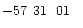 $-57\phantom{^\circ}31\phantom{\hbox{$^\prime$ }}01\phantom{\hbox{$^{\prime\prime}$ }}$