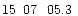 $15\phantom{^{\rm h}}07\phantom{^{\rm m}}05.3\phantom{^{\rm s}}$