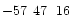 $-57\phantom{^\circ}47\phantom{\hbox{$^\prime$ }}16\phantom{\hbox{$^{\prime\prime}$ }}$