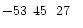 $-53\phantom{^\circ}45\phantom{\hbox{$^\prime$ }}27\phantom{\hbox{$^{\prime\prime}$ }}$