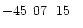 $-45\phantom{^\circ}07\phantom{\hbox{$^\prime$ }}15\phantom{\hbox{$^{\prime\prime}$ }}$