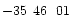 $-35\phantom{^\circ}46\phantom{\hbox{$^\prime$ }}01\phantom{\hbox{$^{\prime\prime}$ }}$