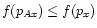 $f(p_{Ax})\le f(p_x)$