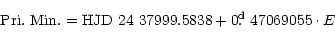 \begin{displaymath}{\rm Pri.~Min. = HJD~24~37999.5838} + 0\hbox{$.\!\!^{\rm d}$ }47069055 \cdot E
\end{displaymath}