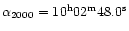 $\alpha_{2000} = 10^{\rm h}02^{\rm m}48.0^{\rm s}$