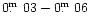 $0\hbox{$.\!\!^{\rm m}$ }03 - 0\hbox{$.\!\!^{\rm m}$ }06$