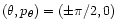 $(\theta,p_{\theta})=
(\pm\pi/2,0)$