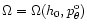 $\Omega=
\Omega(h_0,p^{{\rm o}}_{\theta})$