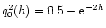 $q_0^2(h)=0.5- {\rm e}^{-2h}$