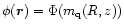 $\phi(\vec{r})=\Phi(m_{\rm q}(R,z))$