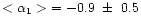$<\alpha_1>\,\,= -0.9~\pm~0.5$